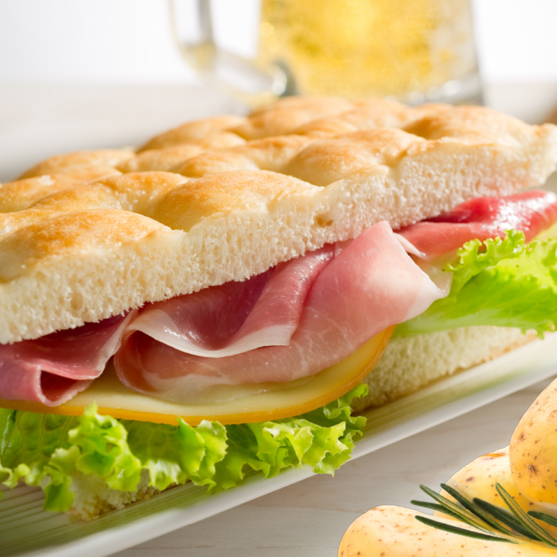 Focaccia al prosciutto cotto