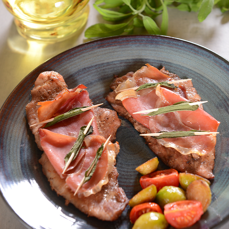 Saltimbocca con prosciutto cotto al forno