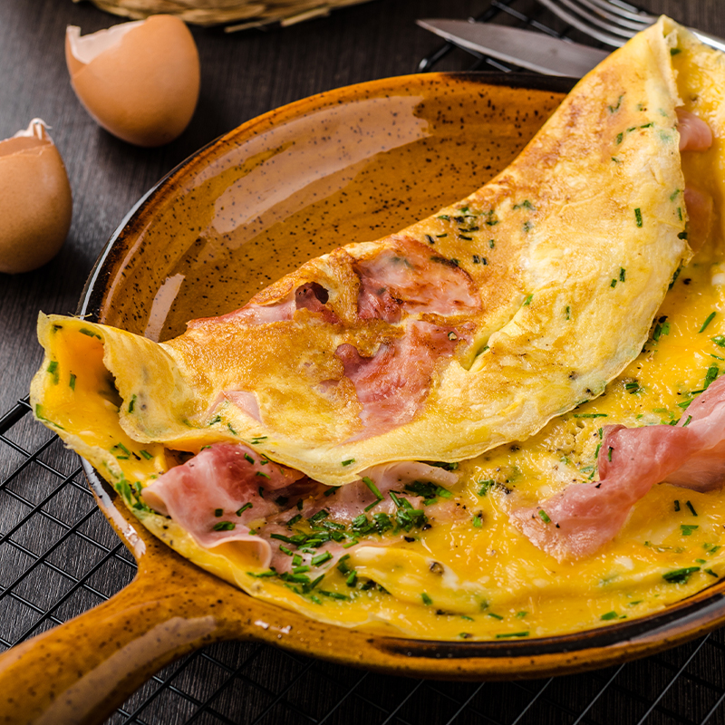Omelette con prosciutto cotto