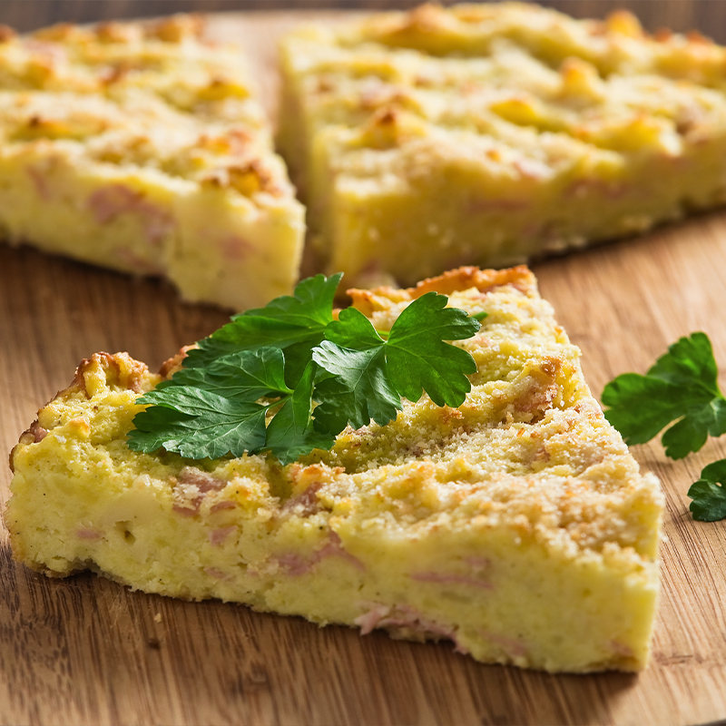 tortino di patate prosciutto e mozzarella