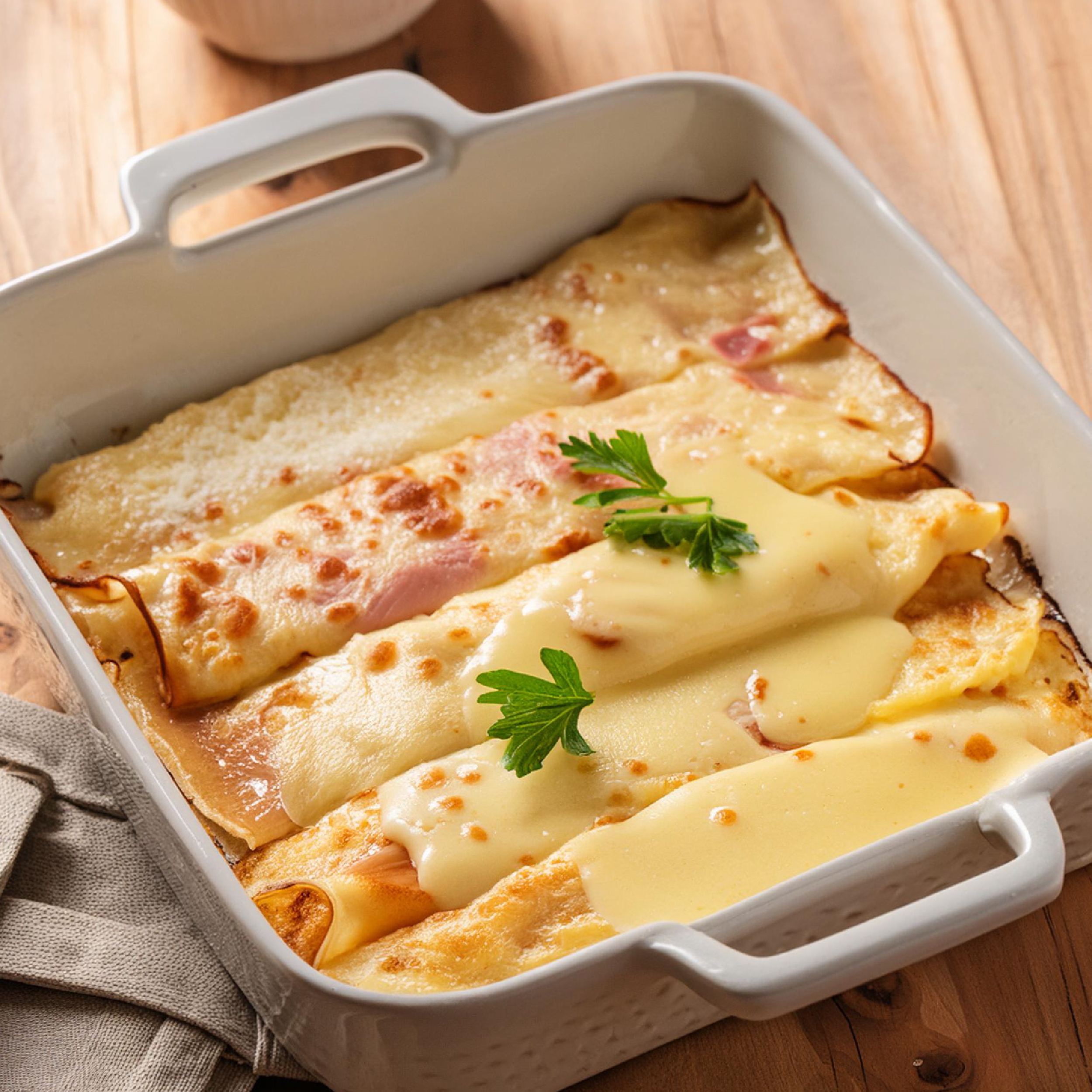 Crespelle al prosciutto cotto e besciamella