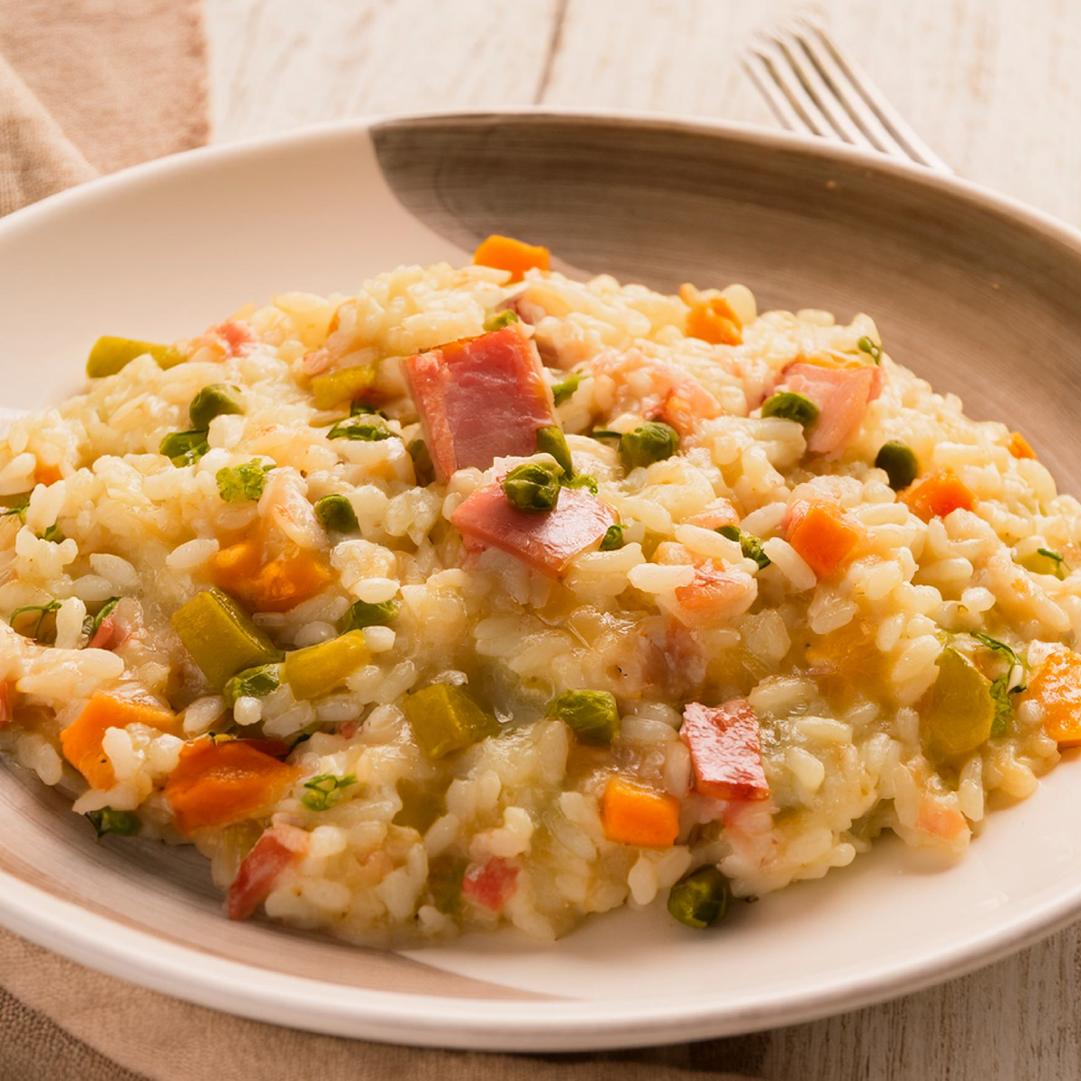 Risotto con prosciutto cotto